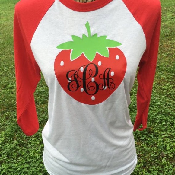 Strawberry monogram tee - Picture 1 of 1